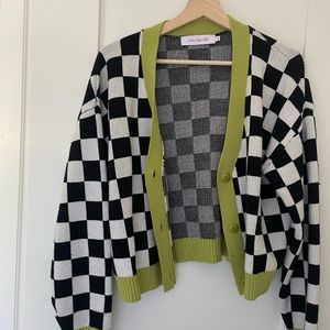 Lisa Says Gah Checkered Cardigan